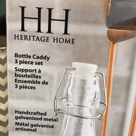Heritage Home Bottle Caddy Set Galvanized Metal - Picture 4 of 4